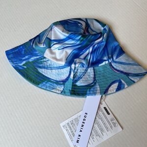 Eugenia Kim OS Toby Bucket Hat Blue White Cotton Blend Packable NWT/ Great gift